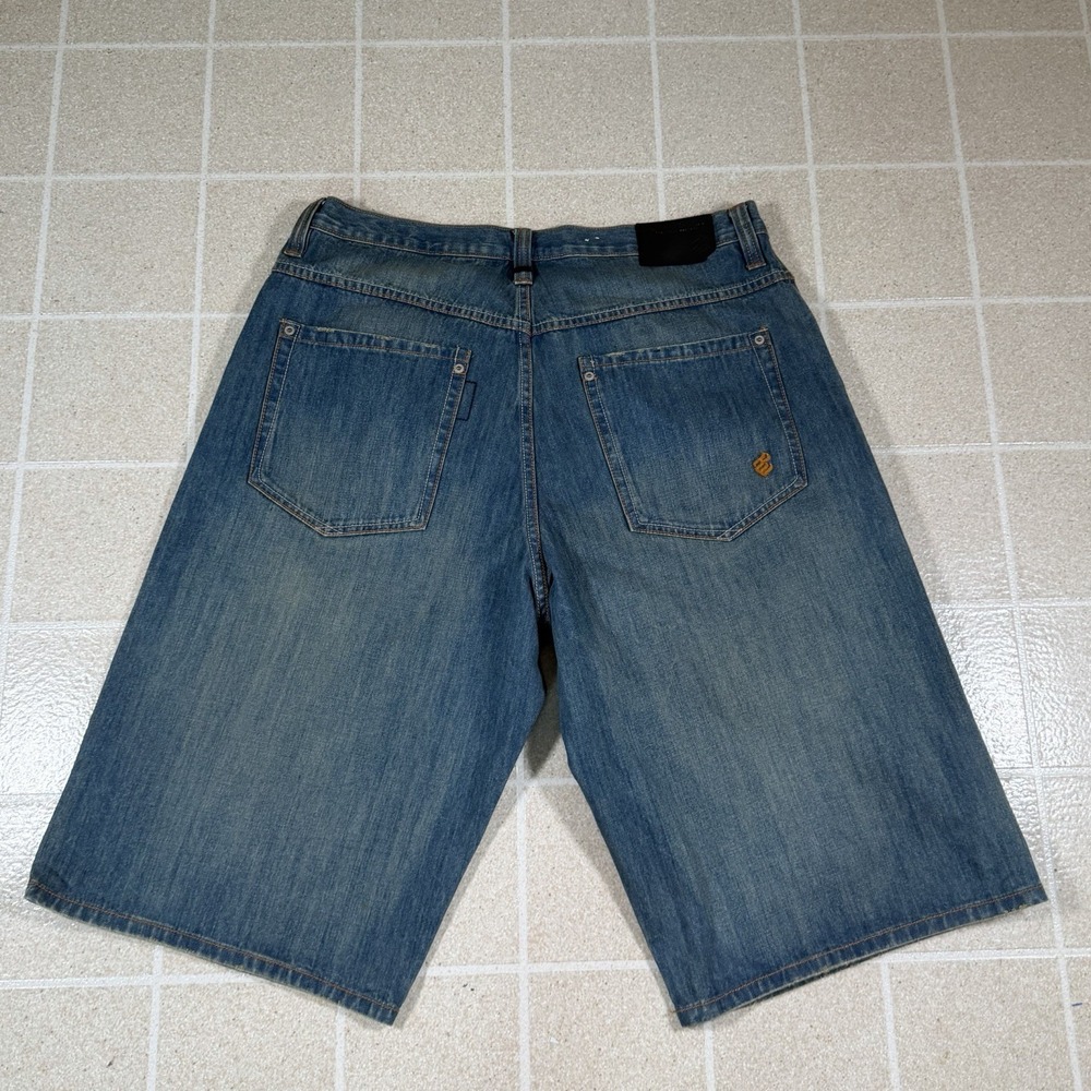 Vintage Rocawear Denim Shorts Mens 36 Baggy Hip Hop Y2K Embroidered Pocket Skate